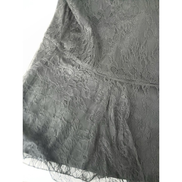 Isaac Mizrahi Live! Top Sz 12 Chantilly Lace Ruffle Keyhole Neck Black Fairy - Picture 8 of 16